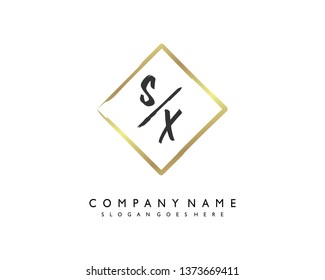 initials letter SX handwriting logo vector template