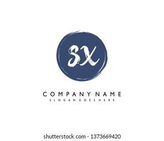 initials letter SX handwriting logo vector template