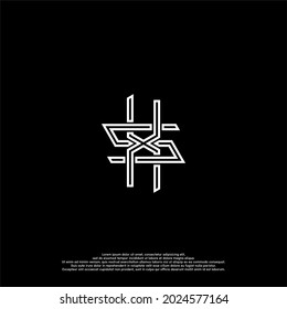 Diseño del logotipo de la carta inicial SX XS 