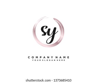 initials letter SY handwriting logo vector template