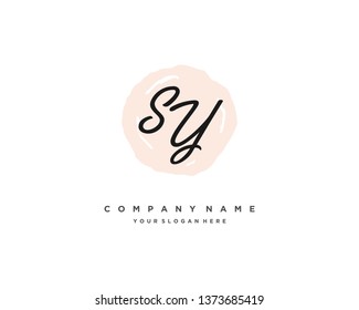 initials letter SY handwriting logo vector template