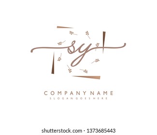 initials letter SY handwriting logo vector template