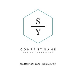 initials letter SY handwriting logo vector template