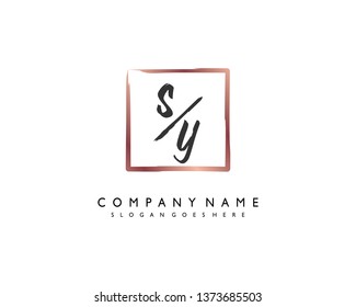 initials letter SY handwriting logo vector template