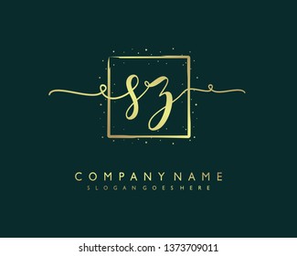 initials letter SZ handwriting logo vector template