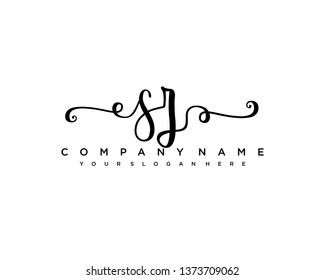 initials letter SZ handwriting logo vector template