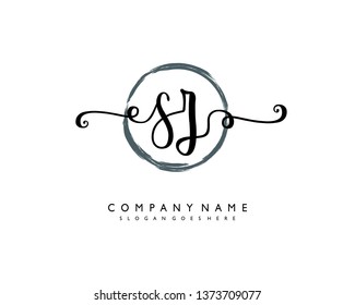 initials letter SZ handwriting logo vector template