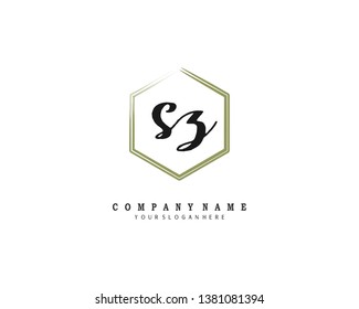 initials letter SZ handwriting logo vector template