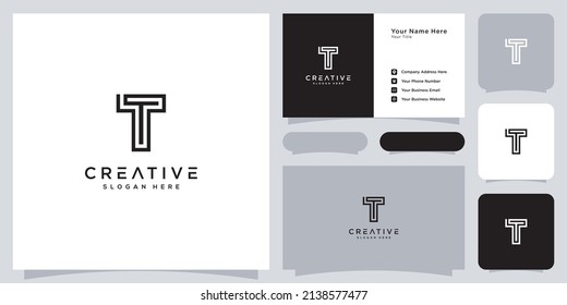 initials letter T abstract logo design