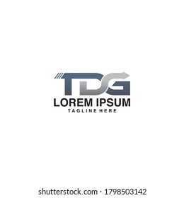 Icono de Ilustración del vector de logotipo T D G de la carta inicial