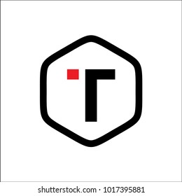 initials letter T hexagon abstract