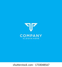 logotipo de la letra t de las iniciales, icono de logotipo moderno y limpio para la empresa.