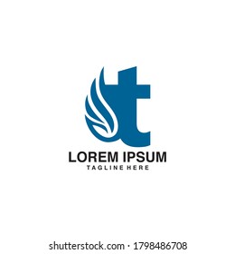 Initials Letter T With Wing Logo Vector Illustration Icon
