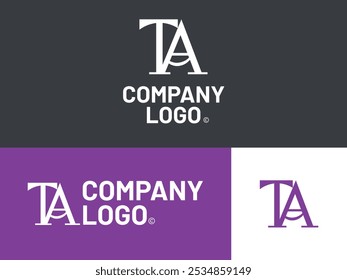 Initials letter TA logo design