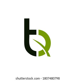 INITIALS LETTER TB BT WITH LEAF LOGO DESIGN INSPIRATION