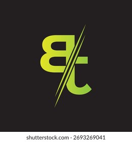 iniciais letra tb ou modelo de logotipo bt
