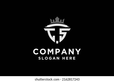 Initials letter TCS with crown logo template for business and security vector illustration.