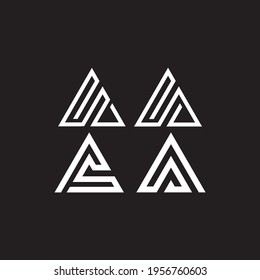 initials letter as triangle logo design collection