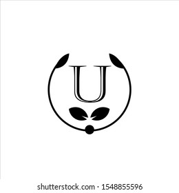 initials letter U handwriting logo vector template