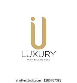 Initials letter u logo business vector template. Luxury, elegant, glamour, fashion, boutique for branding purpose. Unique classy concept. - Vector 