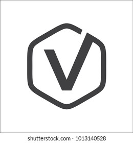 initials letter V hexagon logo vector