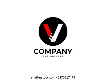Iniciales Carta V Diseño sencillo de logotipo para marca o logotipo empresarial inicializado con letra V