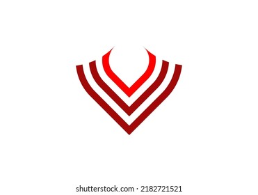 Diseño único del logotipo de la carta V original
