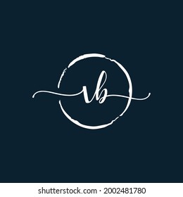 Initials letter VB handwriting logo vector template