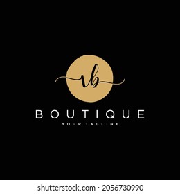 Initials letter VB handwriting logo vector template