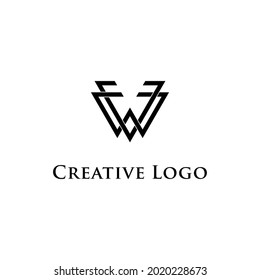 Initials letter VW WV logo design template