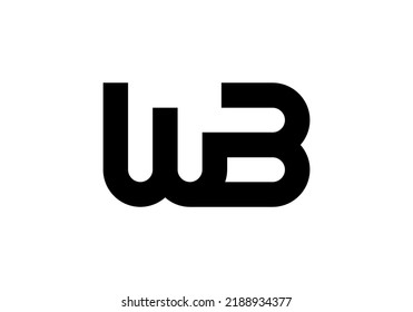 Initials Letter WB Logo simple design