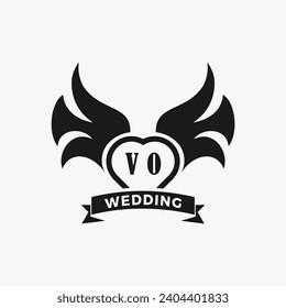 Initials Letter Wedding Monogram Logos Template