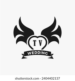 Initials Letter Wedding Monogram Logos Template