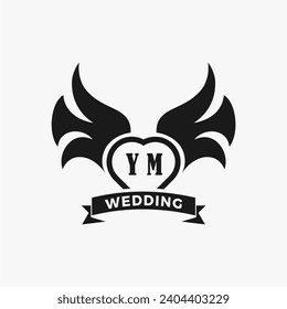 Initials Letter Wedding Monogram Logos Template