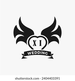 Initials Letter Wedding Monogram Logos Template