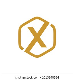 initials letter X  hexagon logo vector