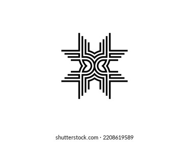 Diseño del logotipo de la carta inicial X para el logotipo de la empresa