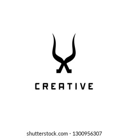 Initials Letter X that Resembles a Horn
