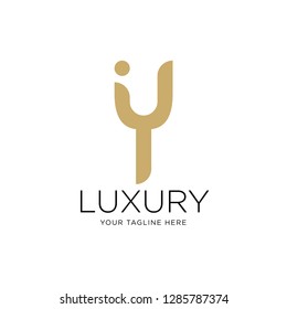 Initials letter y logo business vector template. Luxury, elegant, glamour, fashion, boutique for branding purpose. Unique classy concept. - Vector 