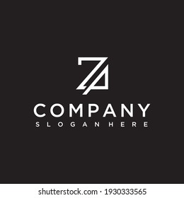 Initials letter ZP vector line logo design