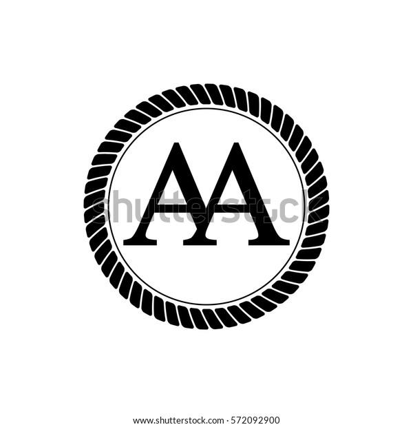 Initials Letters Logo Black Rope Stock Vector Royalty Free