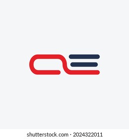 Initials letters C and E logo line art design template.