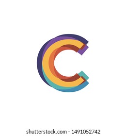 Initials letters C logo design vectors modern colorful