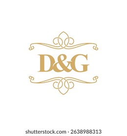 Initials Letters D and G With Ornament Frame Logo Design
