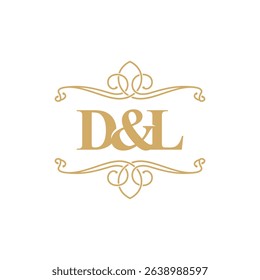 Initials Letters D and L With Ornament Frame Logo Design