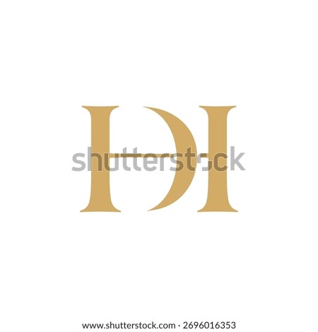 Initials Letters DH or HD Logo Design 110