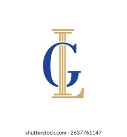 Initials Letters G and L Law Logo