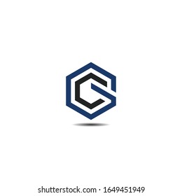 Initials letters GC hexagon shape logo design vectors. Symbol, icon, letters g, letters c, letters gc, hexagon, hexagon initial, icon logo