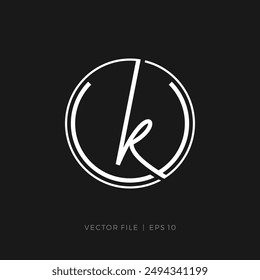 initials letters KU UK handwritten inside a circle logo
