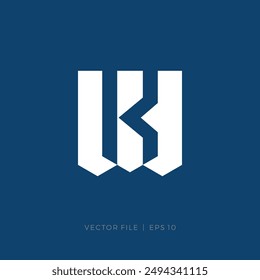 initials letters KW WK negative space logo